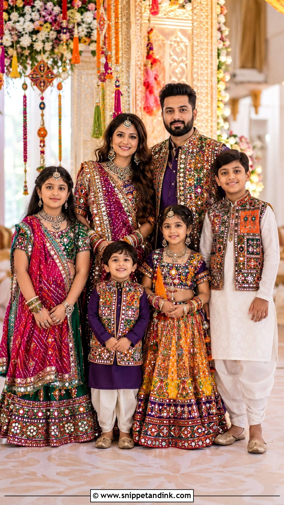 Gujarati Wedding Family Outfits - Snippet and Ink - 25 Indian Wedding Family Matching Outfits