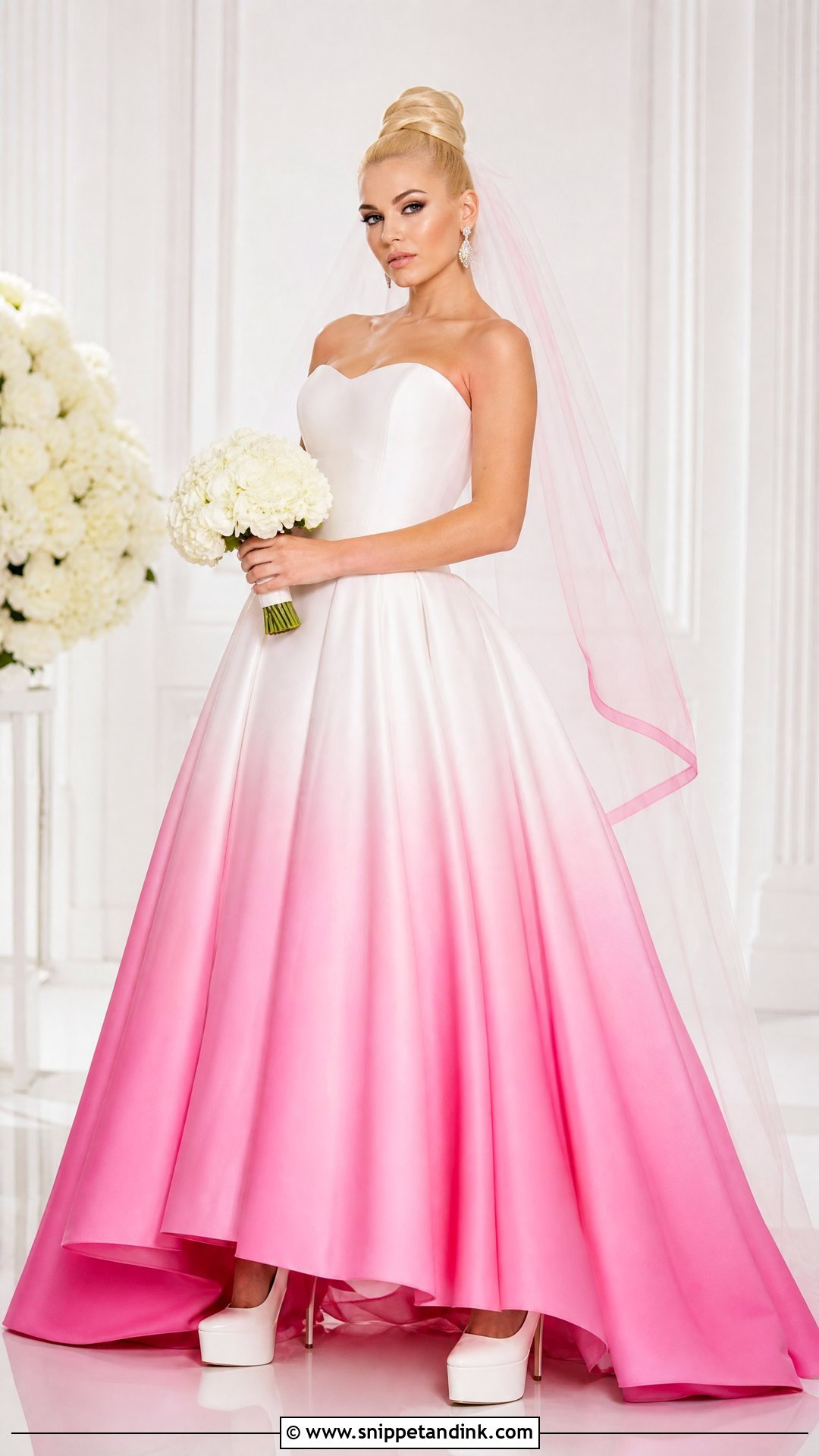 Gwen Stefani Pink Ombre Wedding Dress - Snippet and Ink - 20 Celeb Wedding Dress Ideas