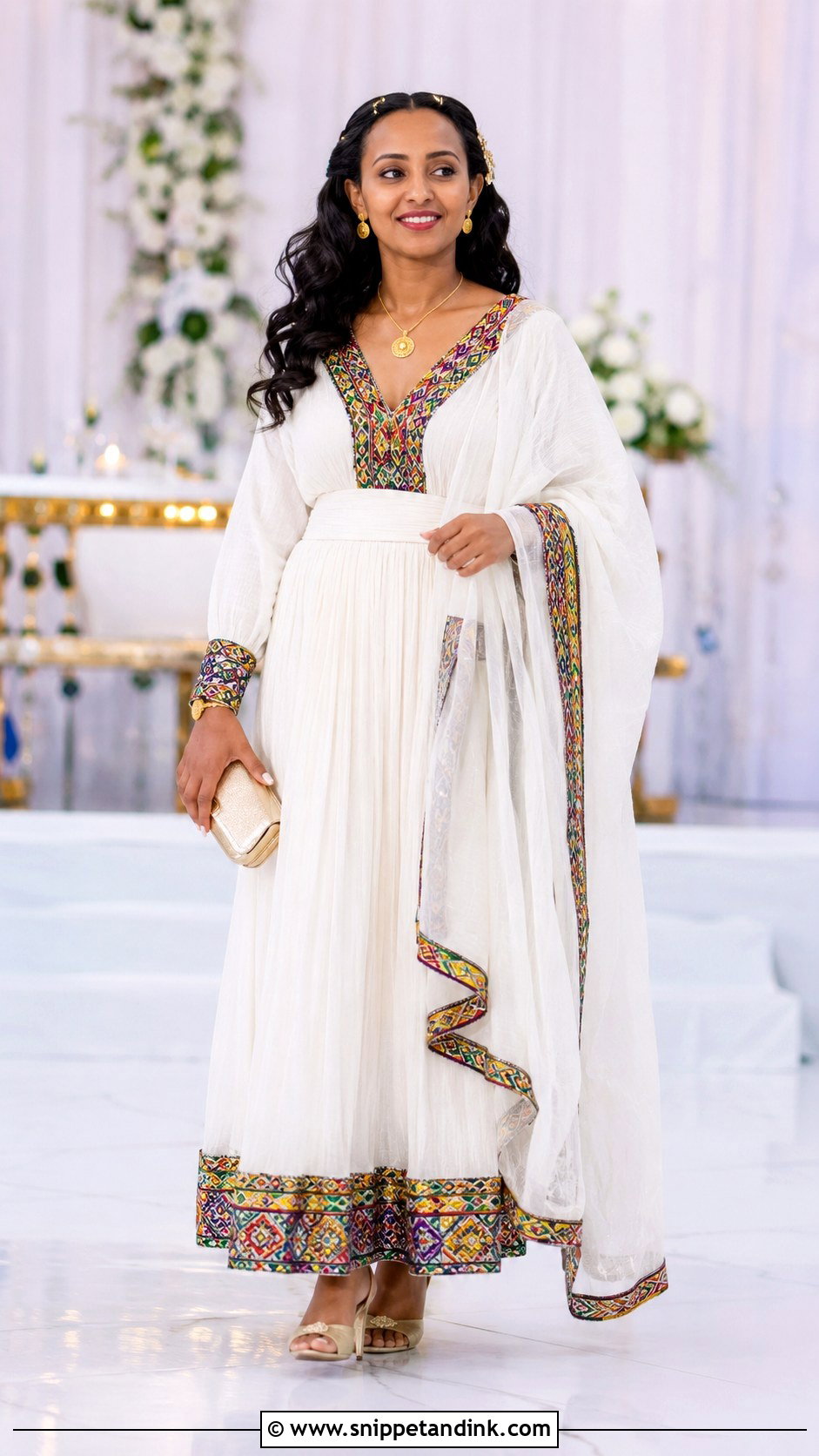 Habesha Kemis With Netela for Weddings - Snippet and Ink - 20 African Dress Designs for Weddings