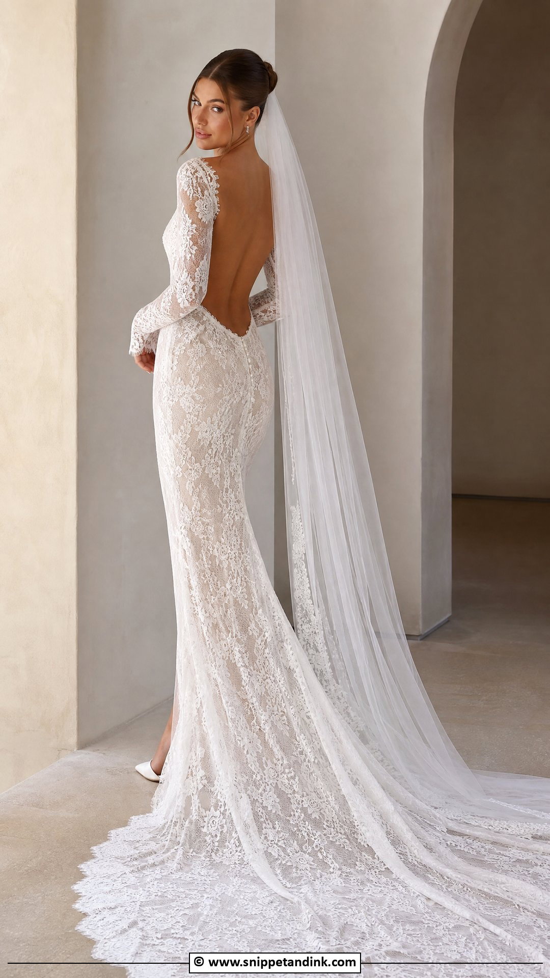 Hailey Bieber Backless Lace Wedding Dress - Snippet and Ink - 35 Hailey Bieber Wedding Dress Ideas
