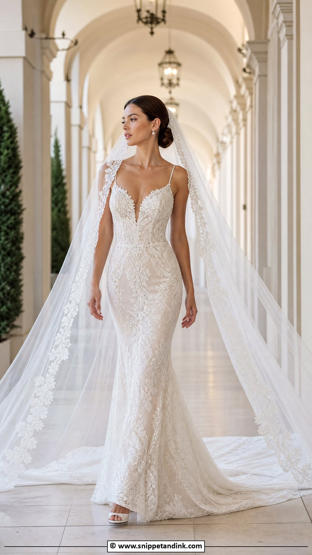 Hailey Bieber Cathedral Veil Wedding Dress - Snippet and Ink - 35 Hailey Bieber Wedding Dress Ideas