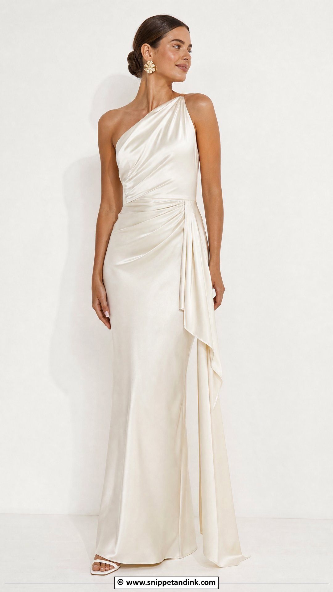 Hailey Bieber One Shoulder Wedding Dress - Snippet and Ink - 35 Hailey Bieber Wedding Dress Ideas
