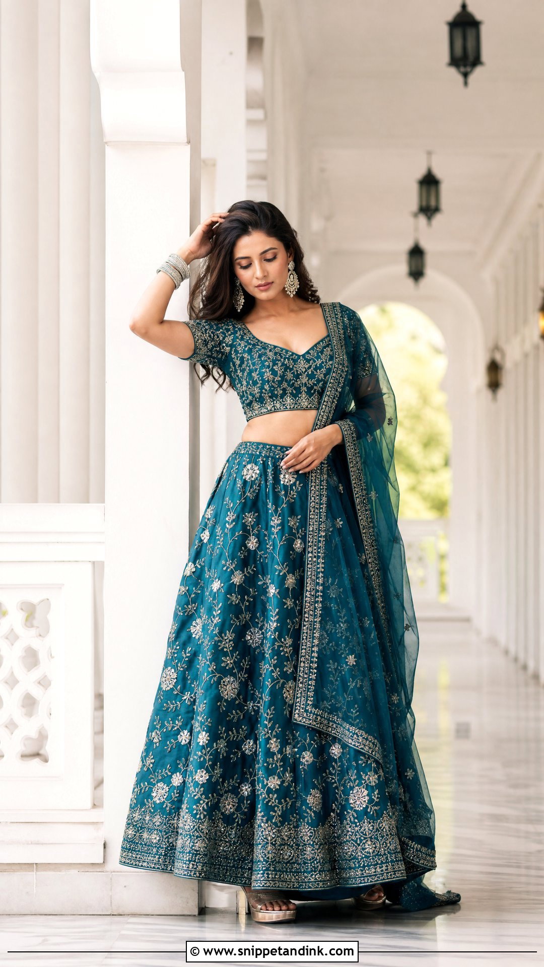 Hair Adjustment Lengha Pose - Snippet and Ink - 25 Aesthetic Lengha Poses Ideas