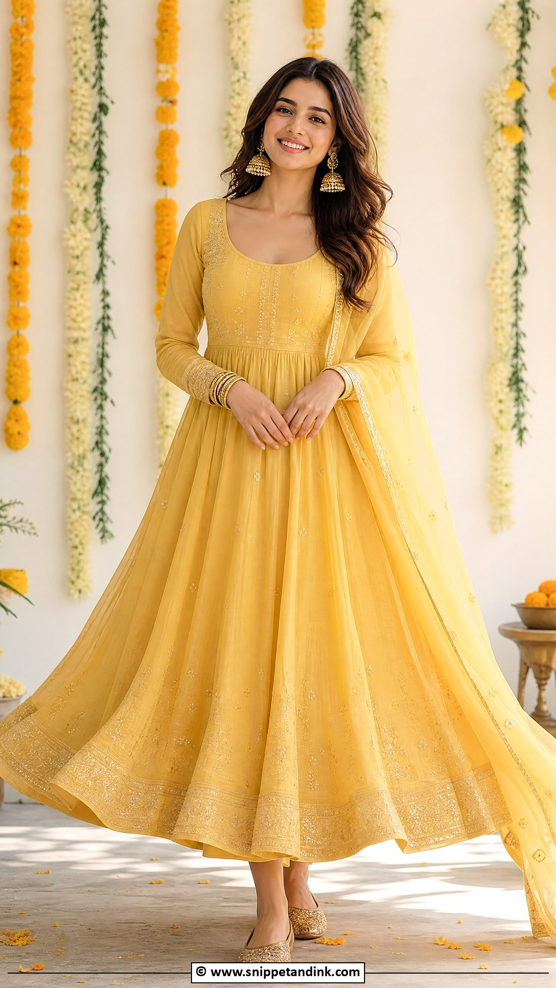 Haldi Anarkali Suit Outfit - Snippet and Ink - 35 Haldi Ceremony Outfit Ideas