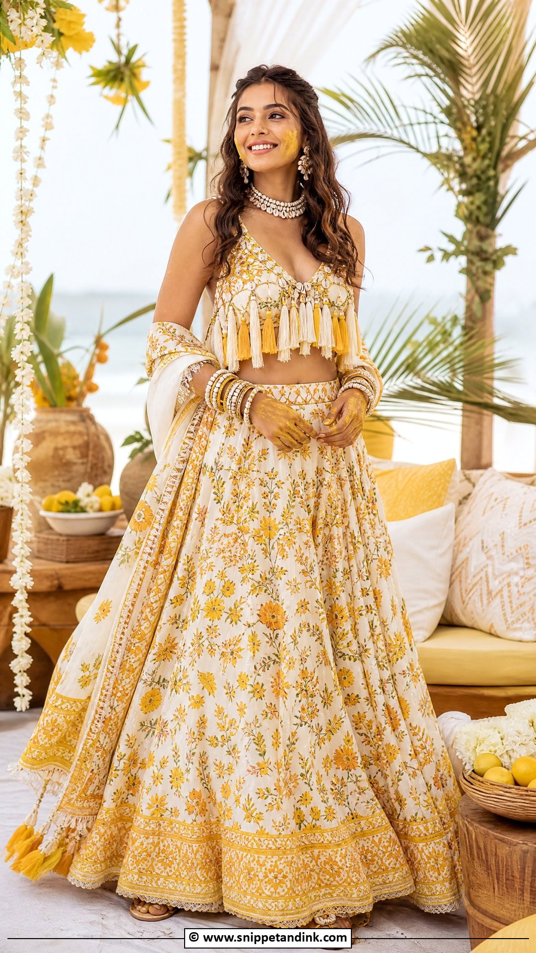 Haldi Boho Lehenga - Snippet and Ink - 35 Latest Haldi Outfits