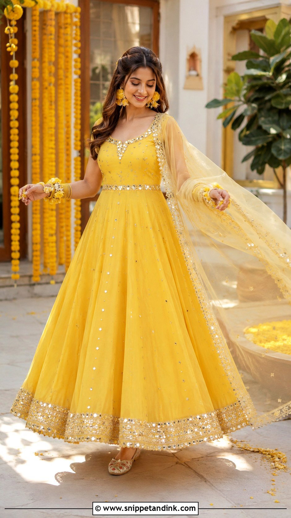 Haldi Bride Anarkali Suit - Snippet and Ink - 30 Haldi Bride Outfit Ideas