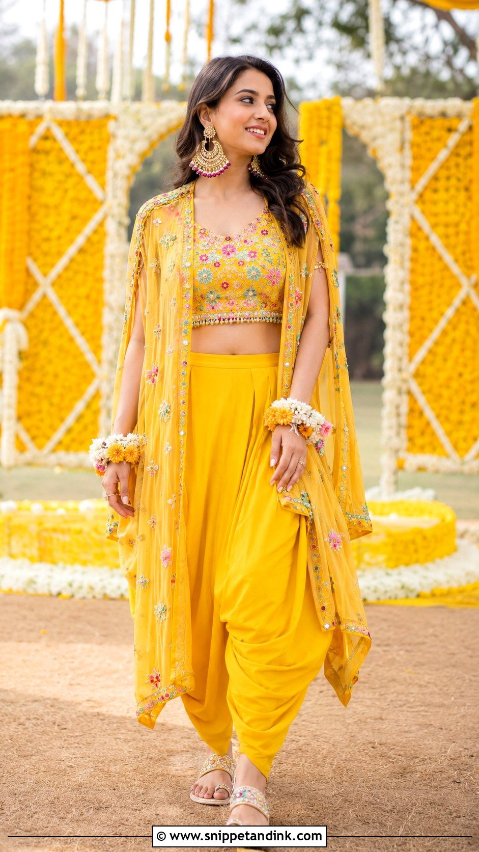 Haldi Bride Dhoti Set - Snippet and Ink - 30 Haldi Bride Outfit Ideas