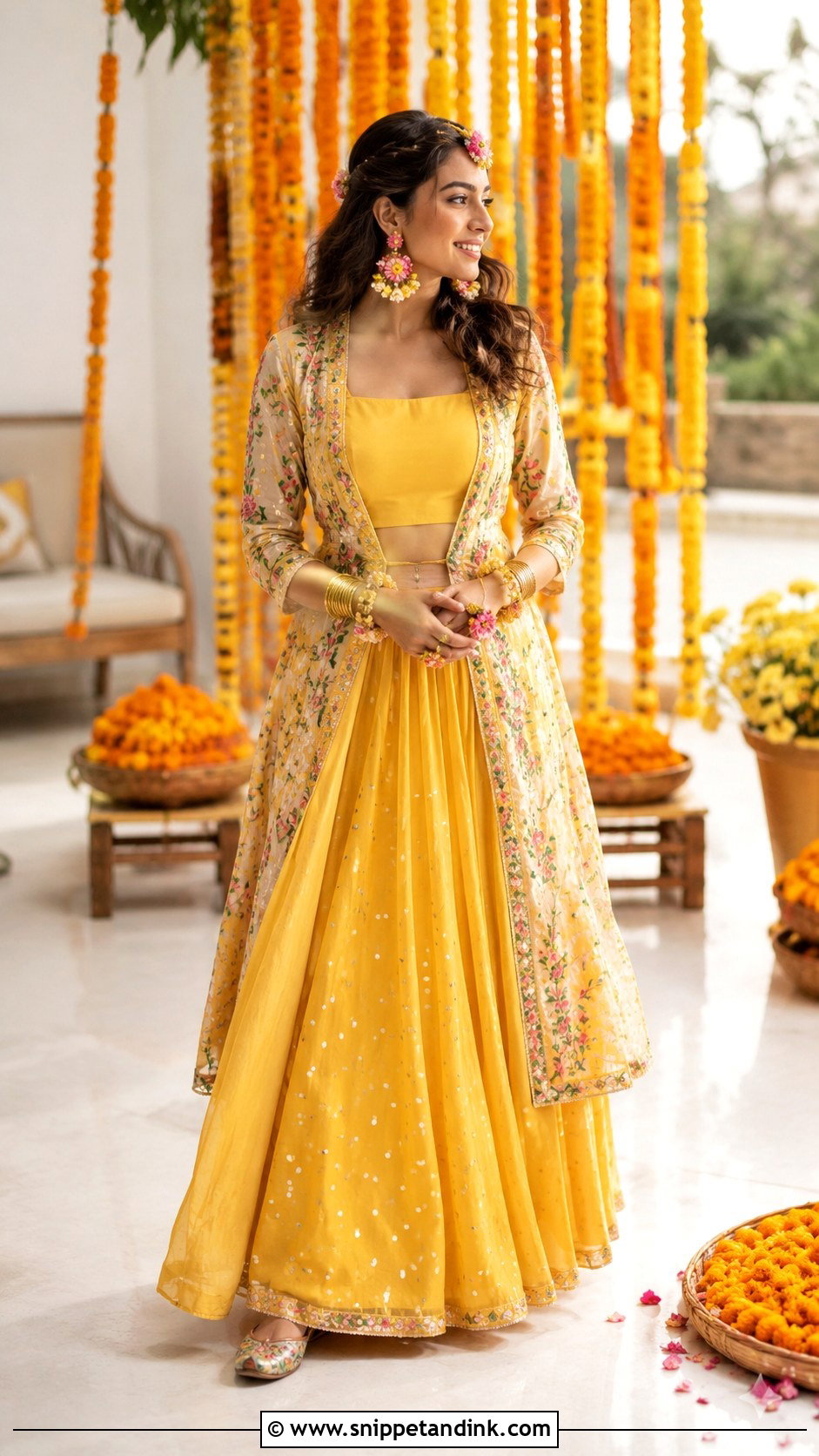 Haldi Bride Jacket Lehenga - Snippet and Ink - 30 Haldi Bride Outfit Ideas