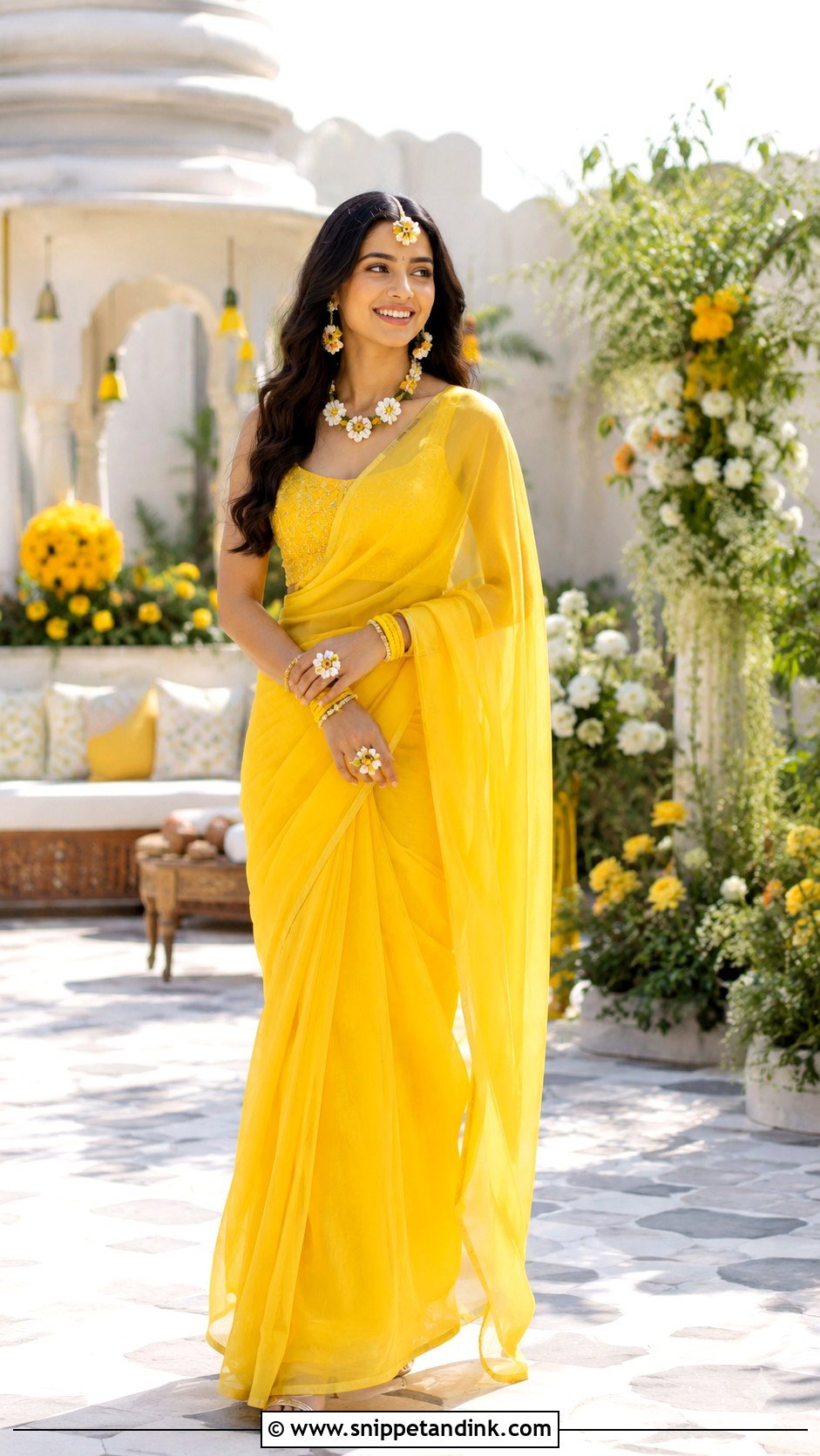 Haldi Bride Saree - Snippet and Ink - 30 Haldi Bride Outfit Ideas