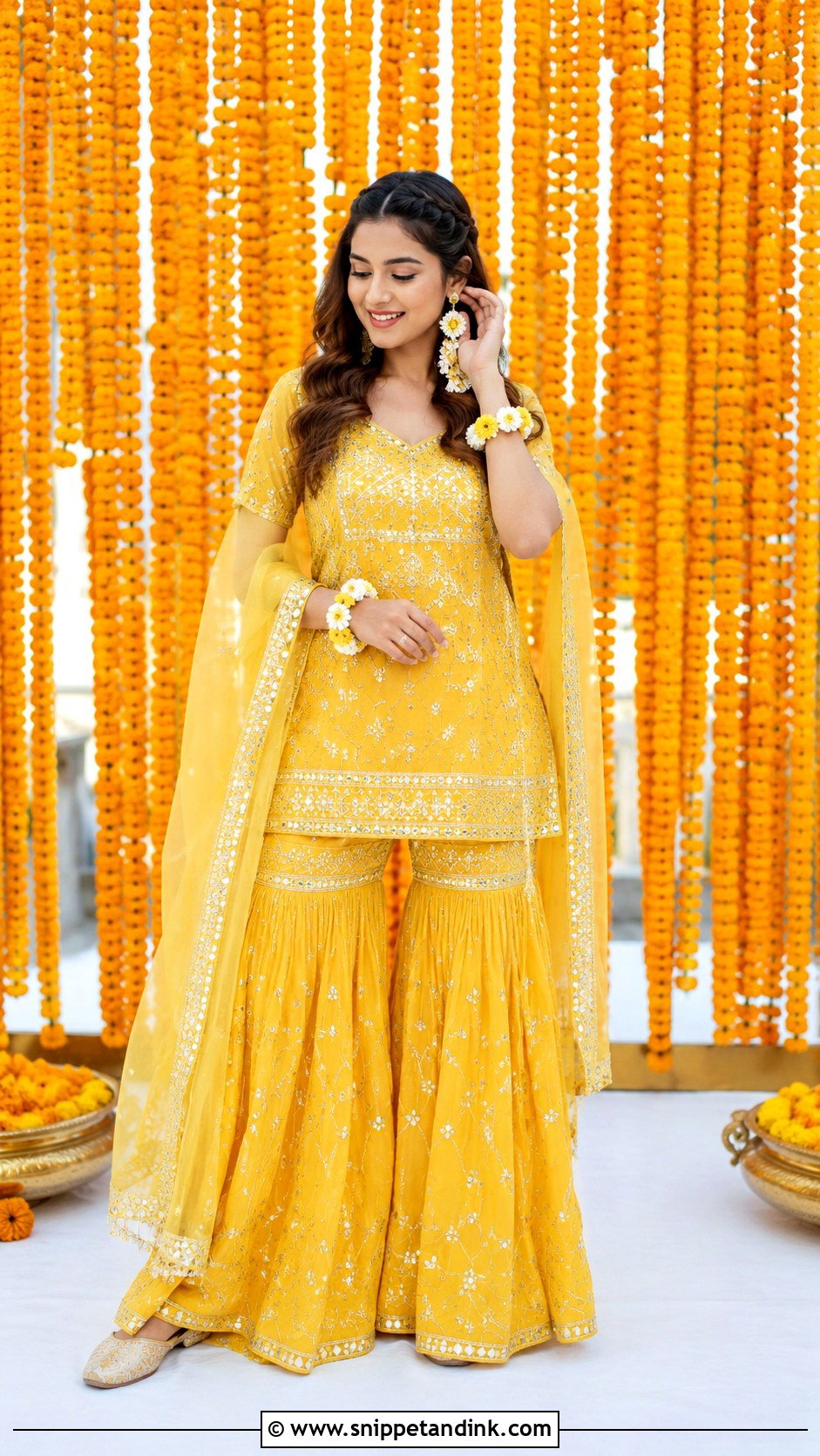 Haldi Bride Sharara Set - Snippet and Ink - 30 Haldi Bride Outfit Ideas