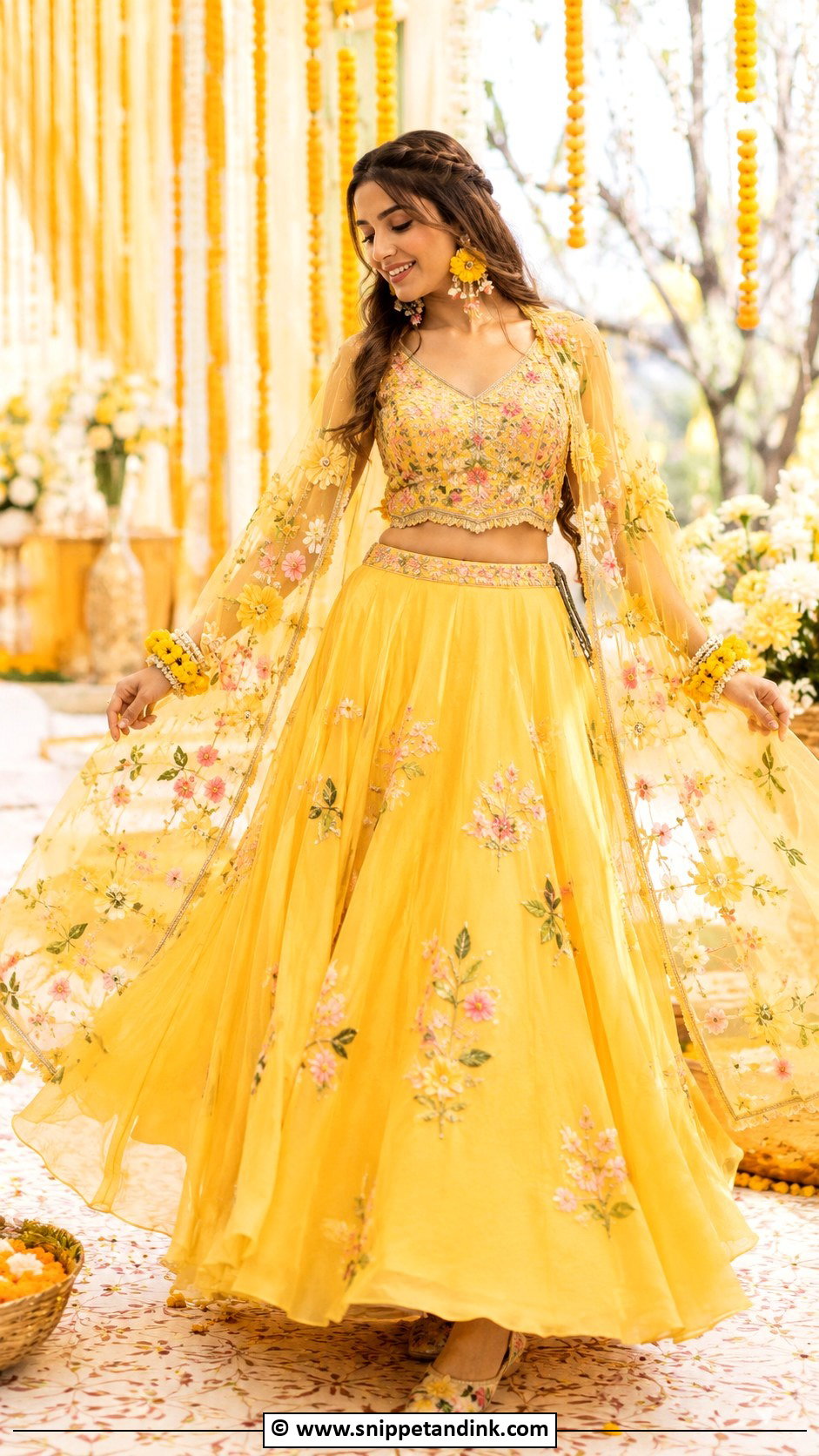 Haldi Cape Lehenga - Snippet and Ink - 30 Haldi Dress Ideas for Bride