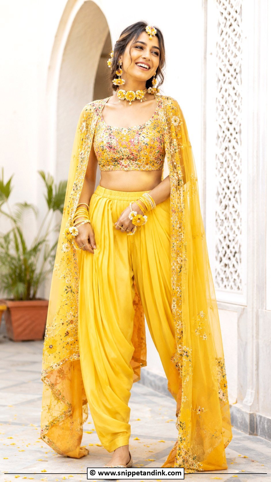 Haldi Dhoti Set - Snippet and Ink - 30 Haldi Dress Ideas for Bride