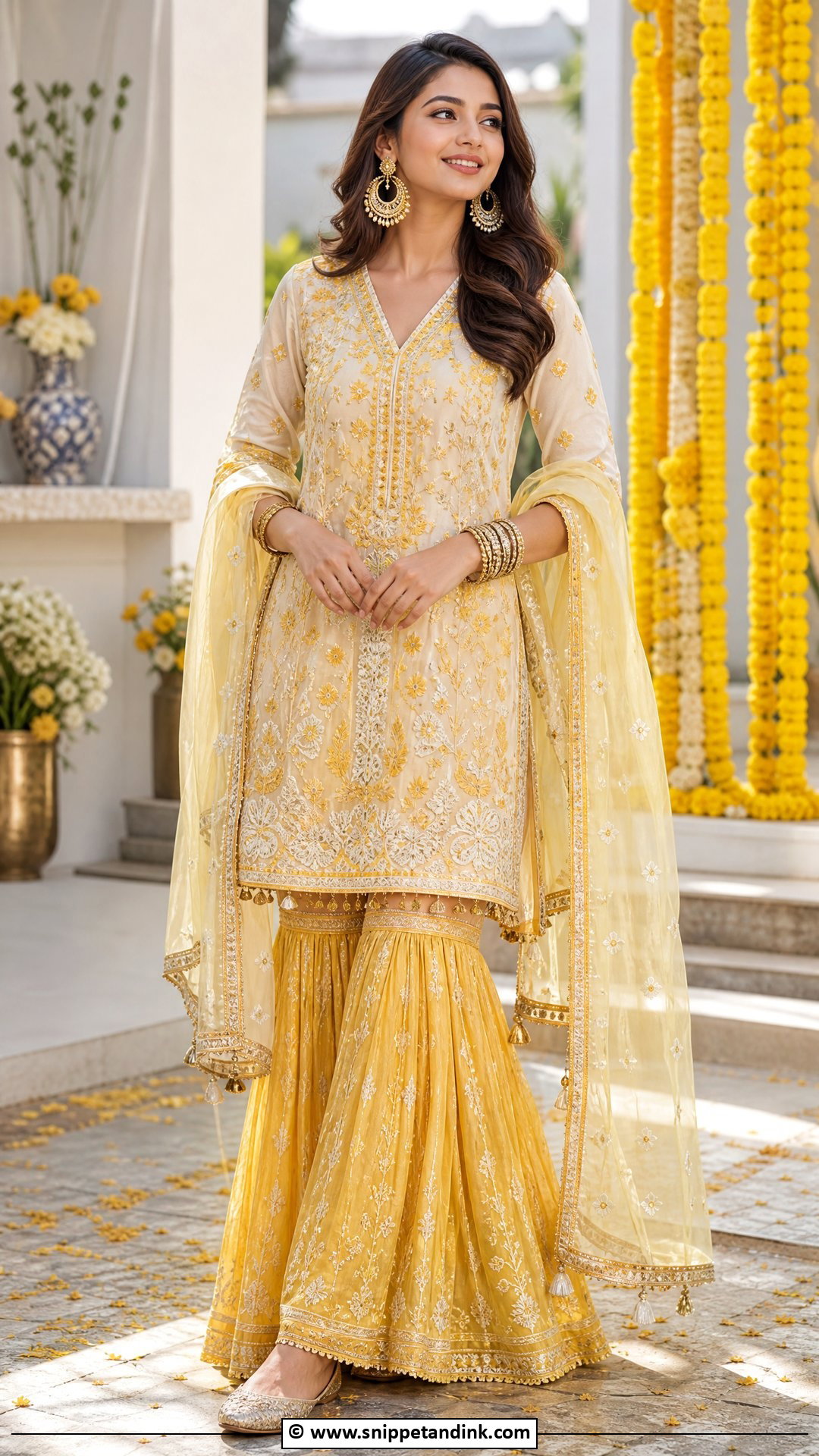 Haldi Gharara Set - Snippet and Ink - 35 Latest Haldi Outfits