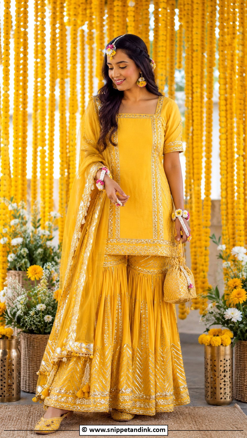 Haldi Gota Patti Outfit - Snippet and Ink - 30 Haldi Dress Ideas for Bride