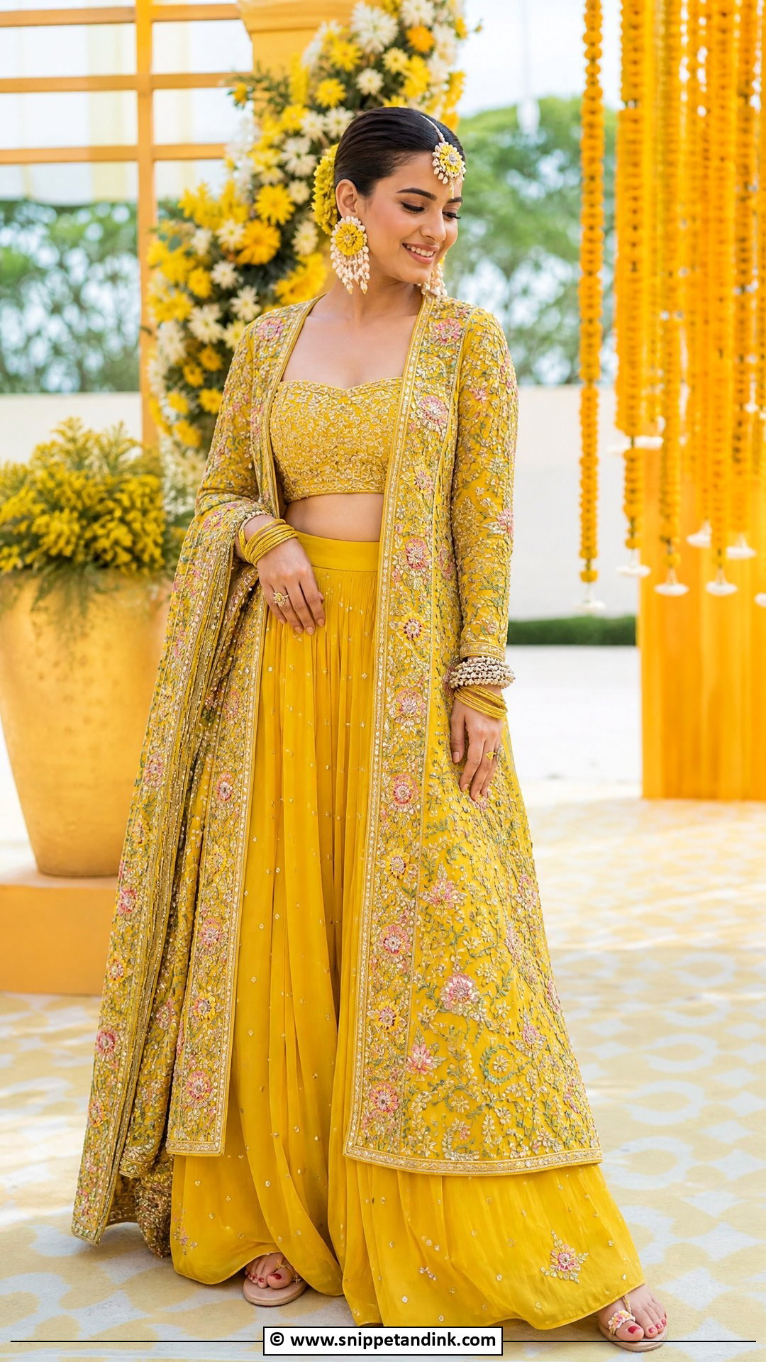 Haldi Jacket Lehenga For Bride - Snippet and Ink - 35 Haldi Dress for Bride Ideas