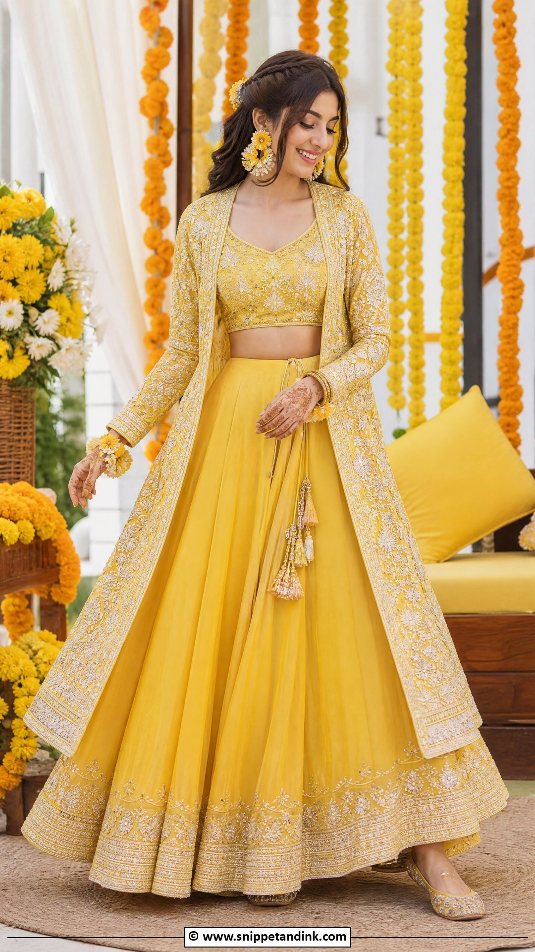 Haldi Jacket Lehenga for Bride - Snippet and Ink - 35 Haldi Outfits for Bride