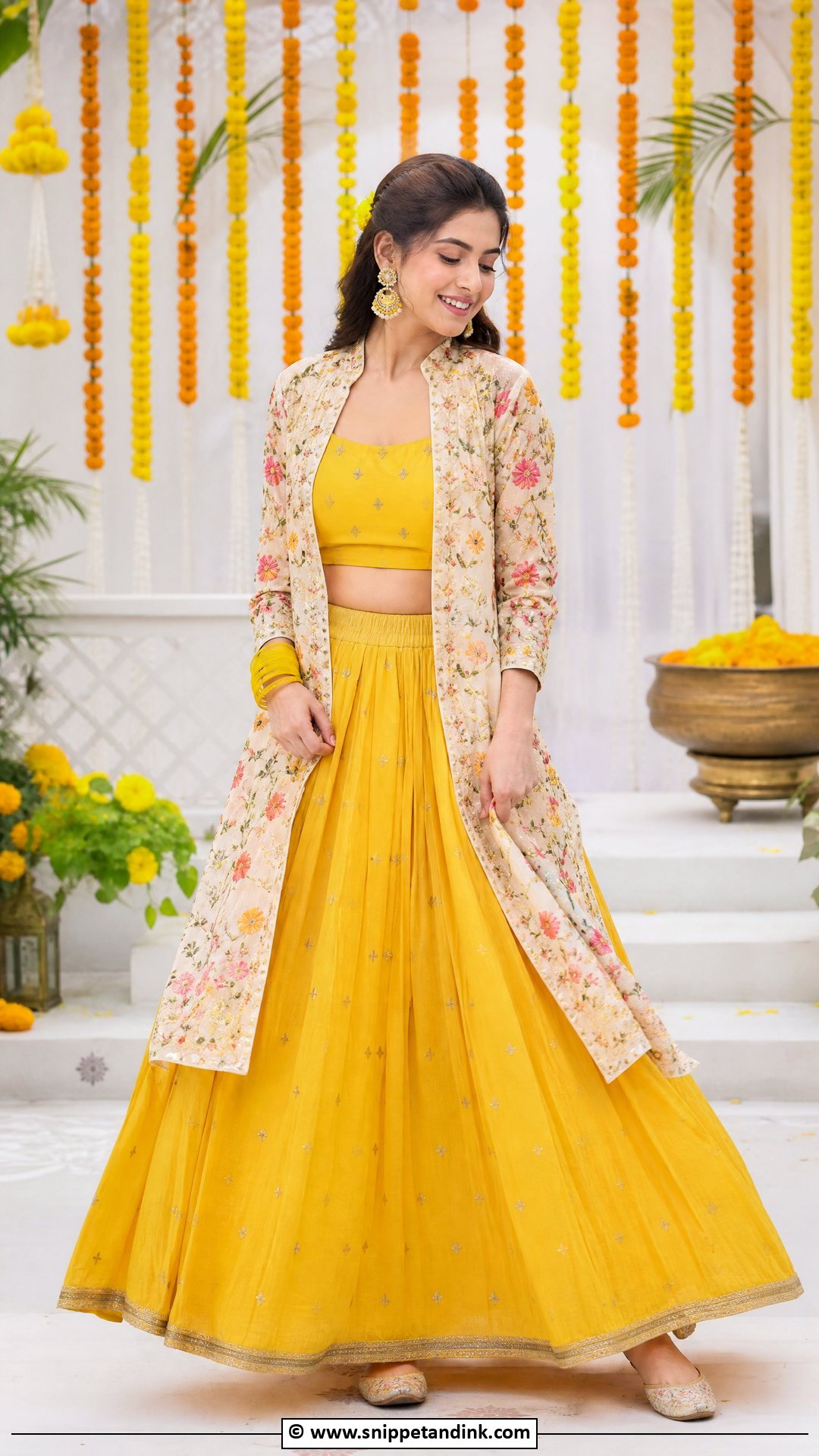 Haldi Jacket Lehenga - Snippet and Ink - 35 Latest Haldi Outfits