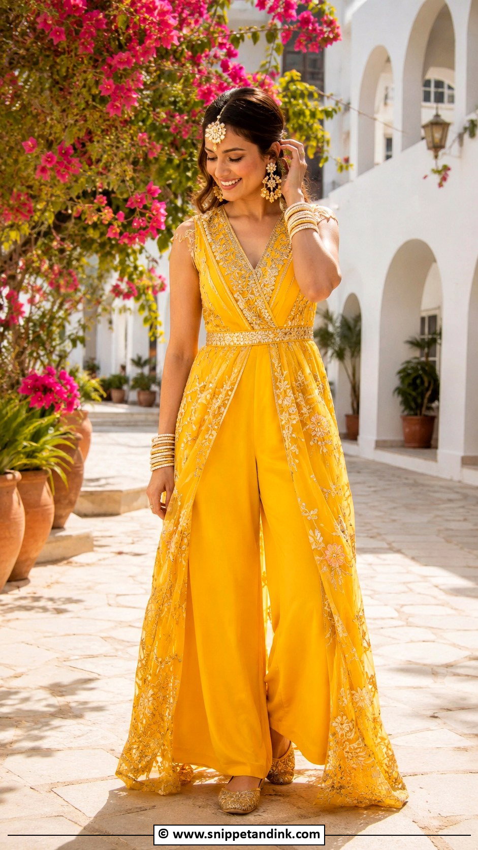 Haldi Jumpsuit For Bride - Snippet and Ink - 30 Haldi Outfit Ideas for Bride
