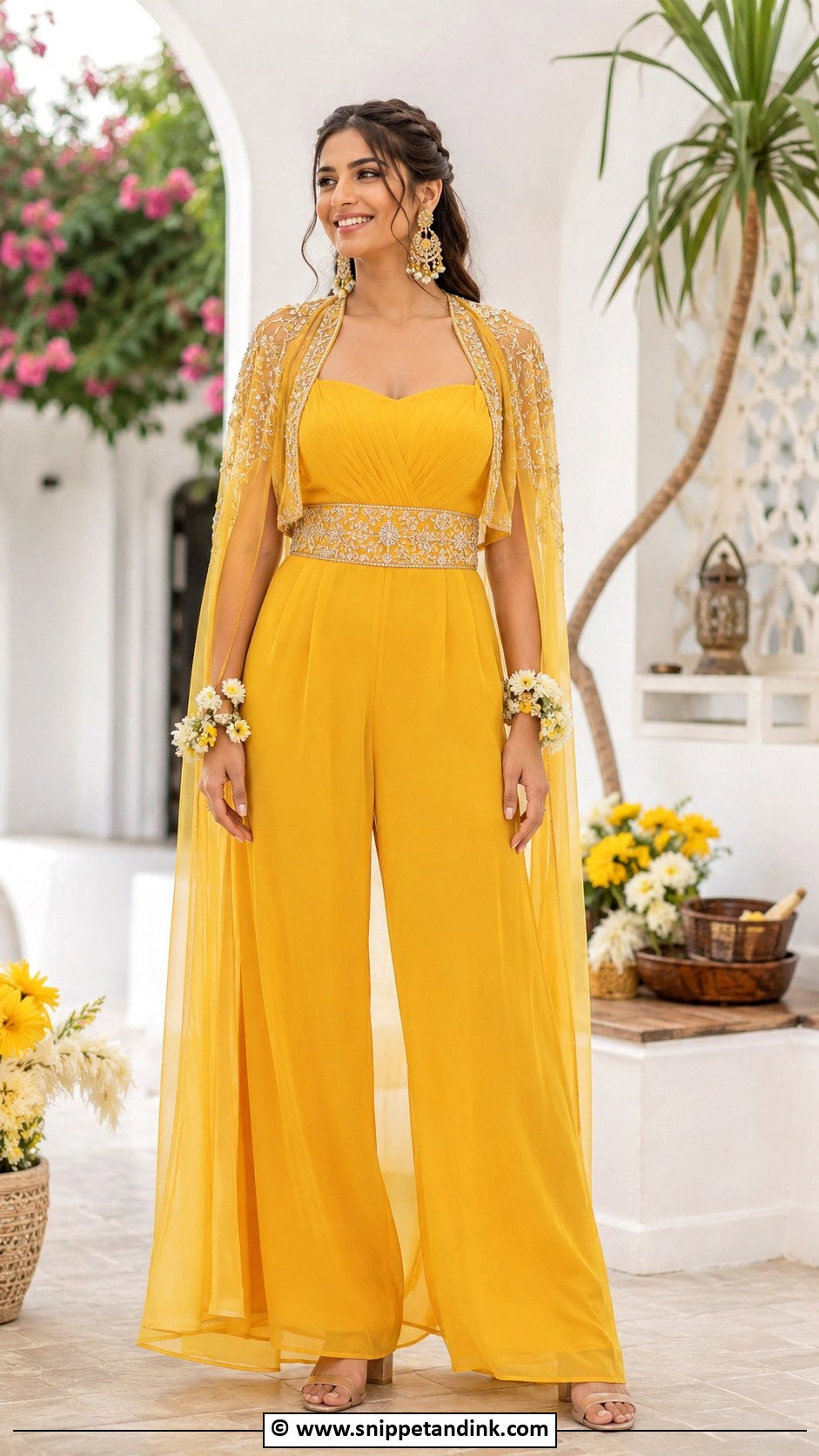 Haldi Jumpsuit Outfit - Snippet and Ink - 30 Haldi Dress Ideas for Bride
