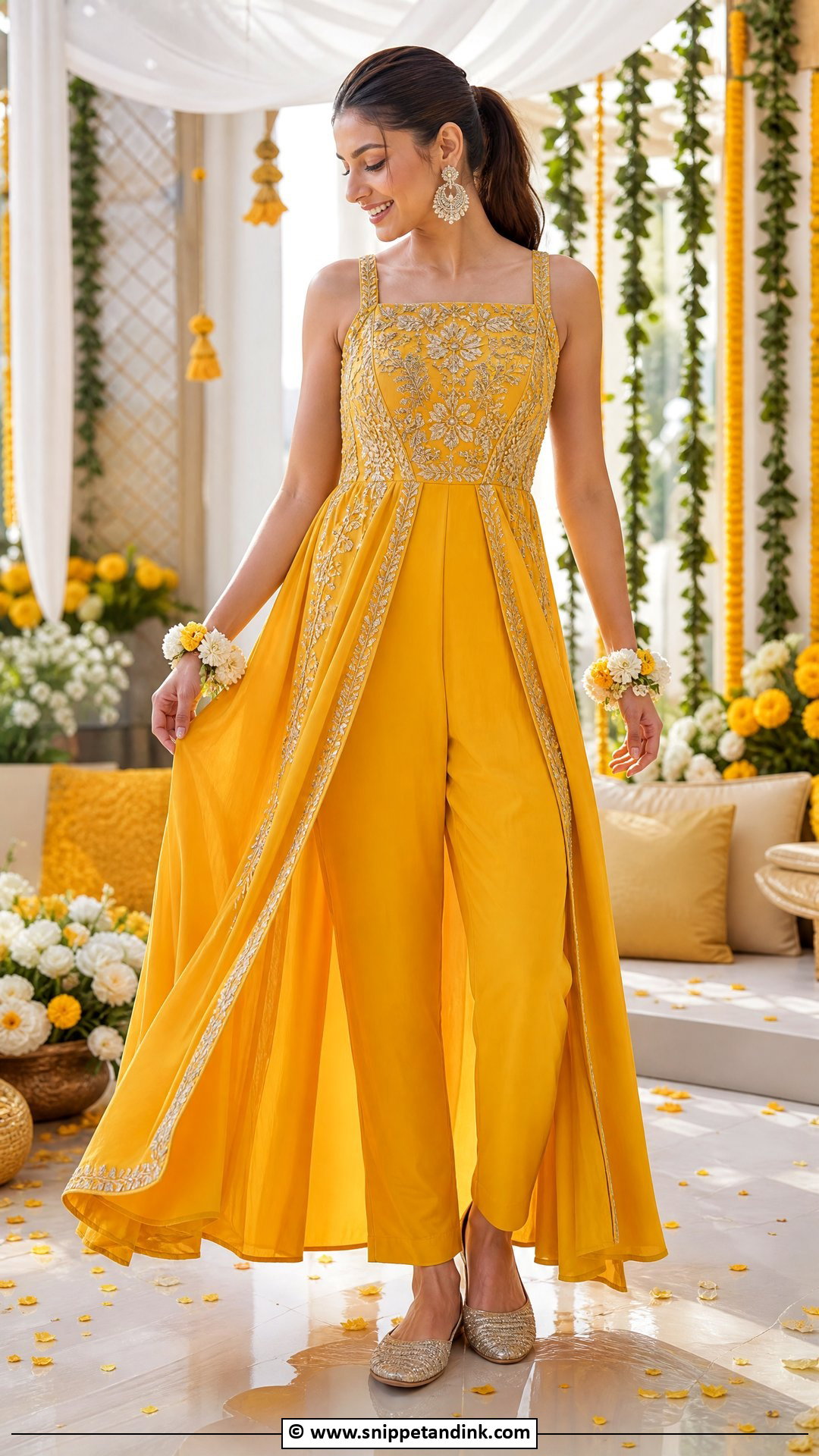 Haldi Jumpsuit for Bride - Snippet and Ink - 35 Haldi Outfits for Bride