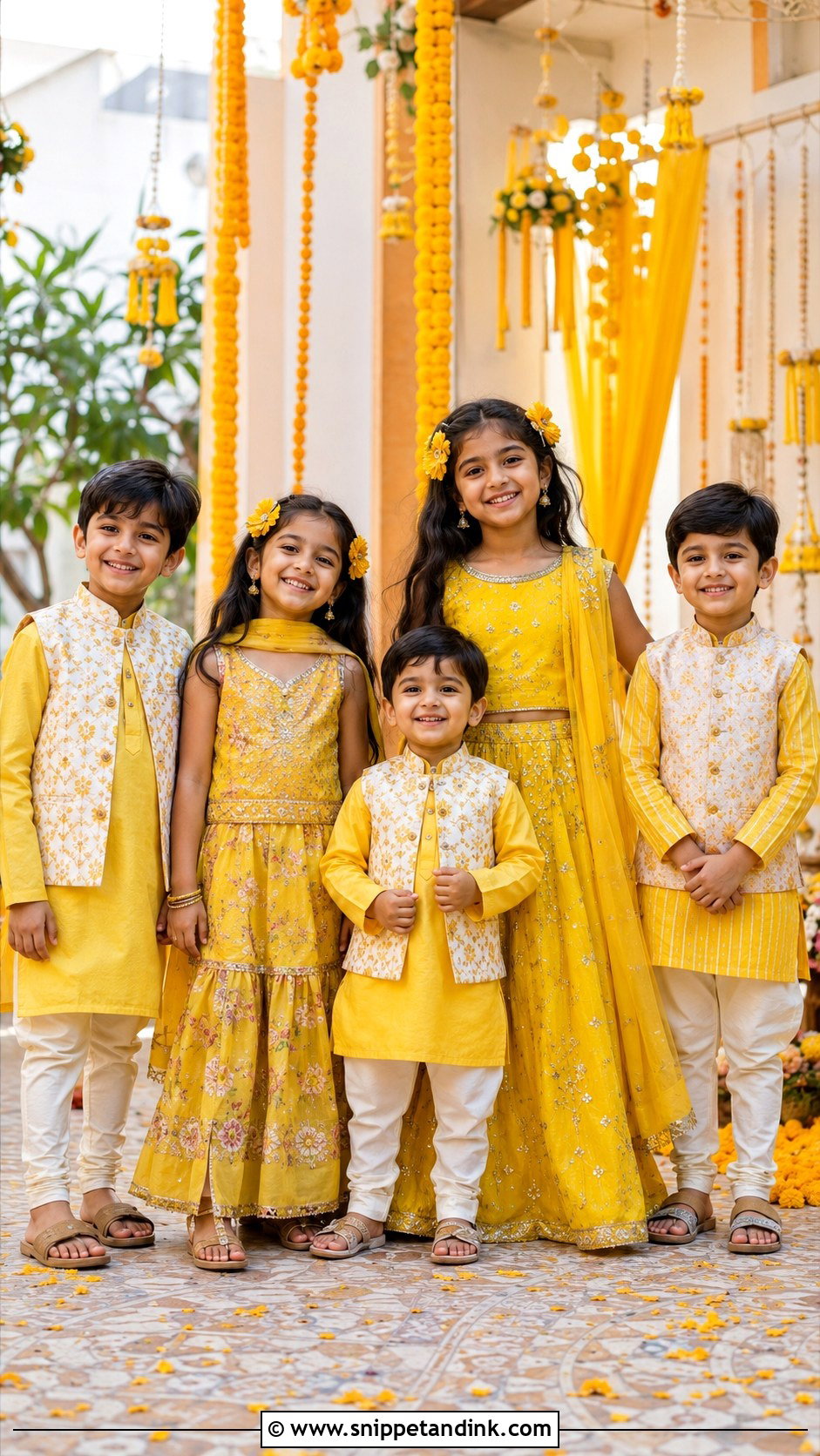 Haldi Kids Matching Family Outfit - Snippet and Ink - 25 Haldi Theme Dress for Family Ideas