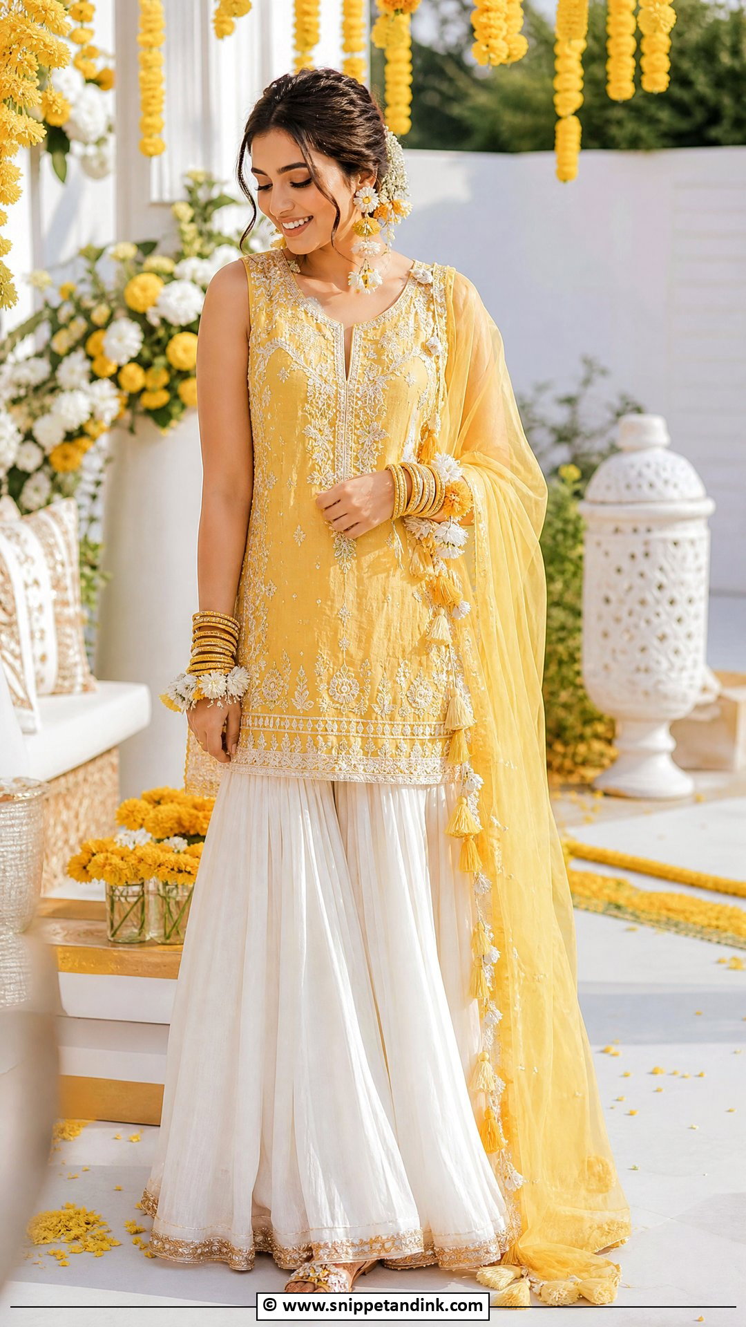Haldi Kurta And Skirt For Bride - Snippet and Ink - 35 Haldi Dress for Bride Ideas