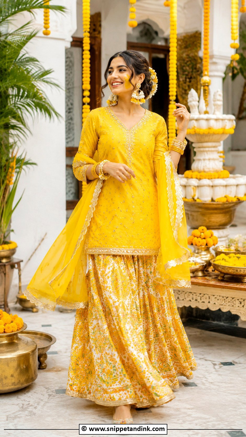 Haldi Kurta And Skirt For Bride - Snippet and Ink - 30 Haldi Outfit Ideas for Bride