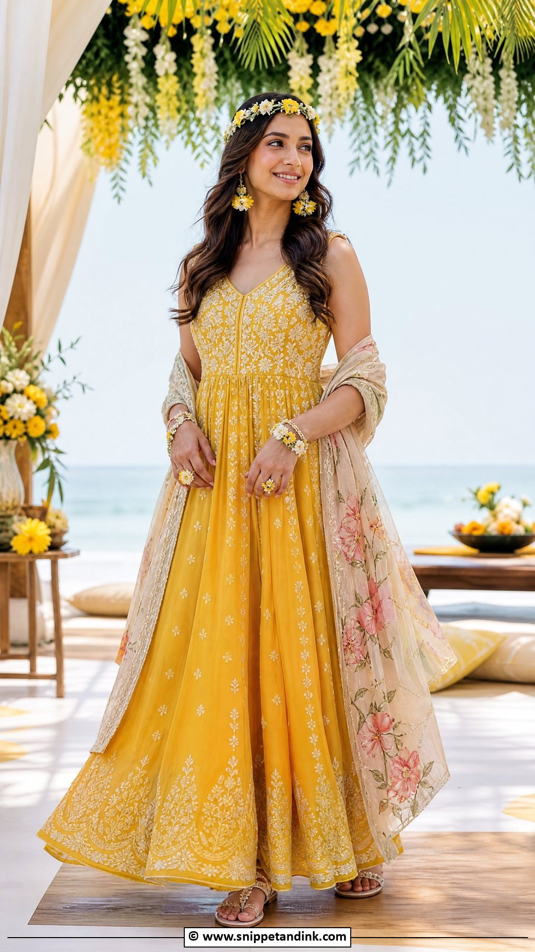 Haldi Maxi Dress For Bride - Snippet and Ink - 35 Haldi Dress for Bride Ideas