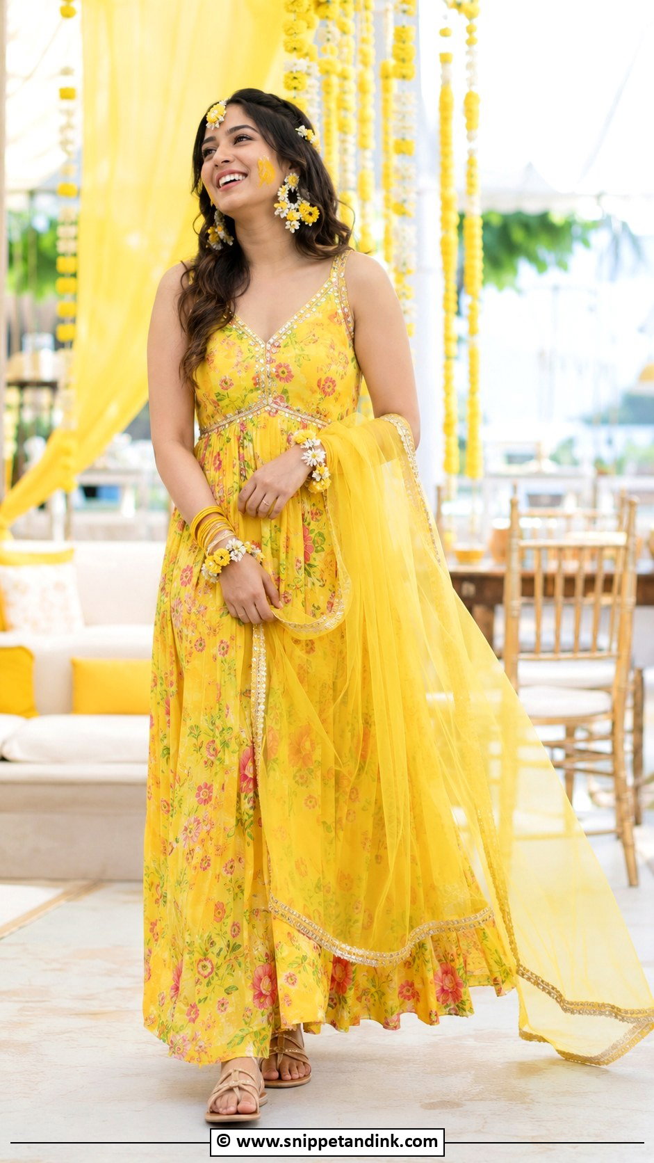 Haldi Maxi Dress - Snippet and Ink - 30 Haldi Dress Ideas for Bride