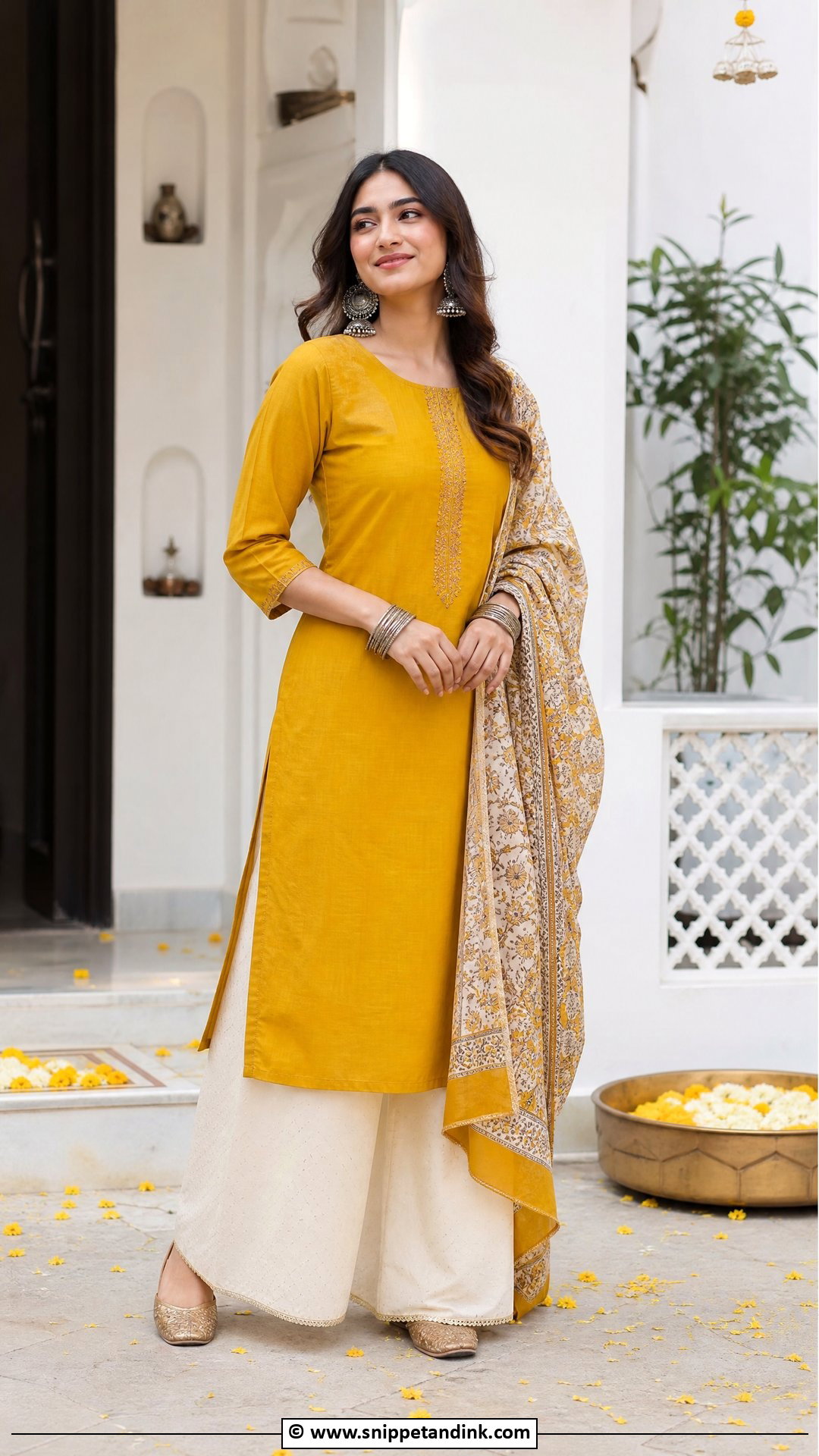 Haldi Mustard Kurta Outfit - Snippet and Ink - 35 Haldi Ceremony Outfit Ideas