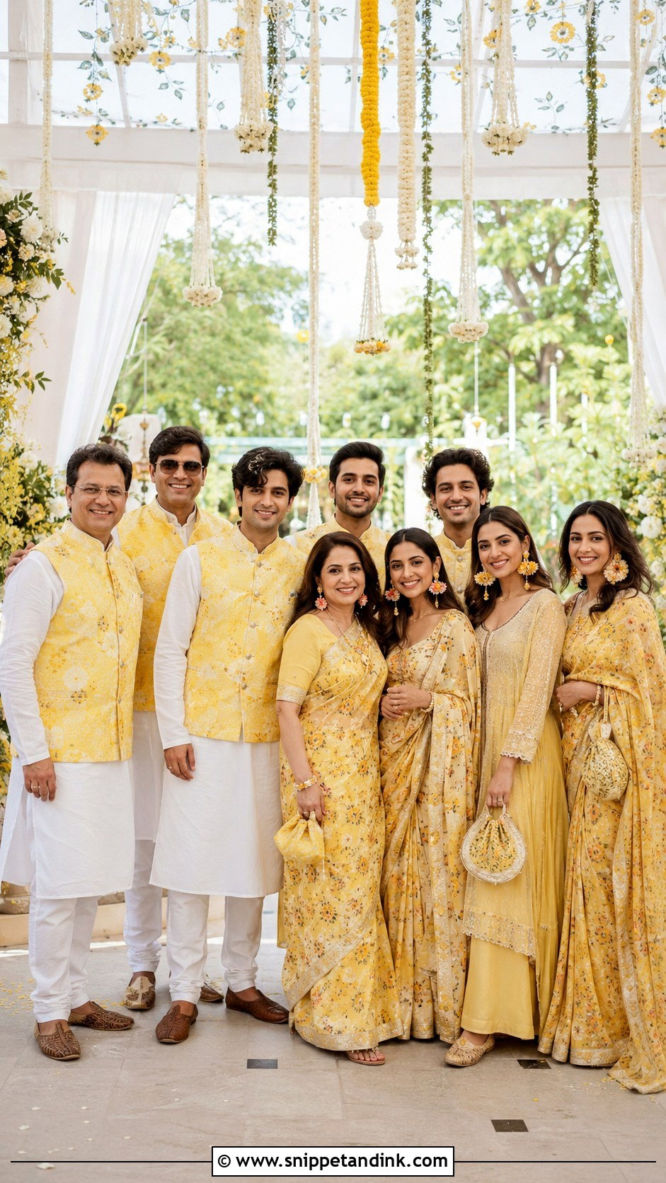 Haldi Nehru Jacket Family Outfit - Snippet and Ink - 25 Haldi Theme Dress for Family Ideas