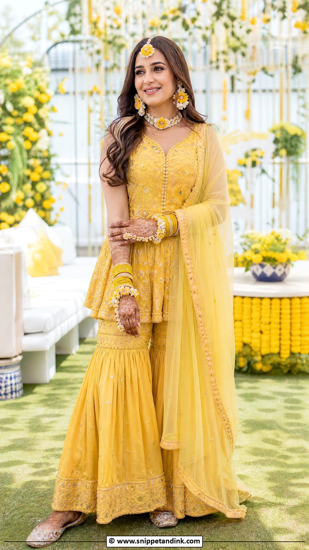 Haldi Peplum Sharara for Bride - Snippet and Ink - 35 Haldi Outfits for Bride