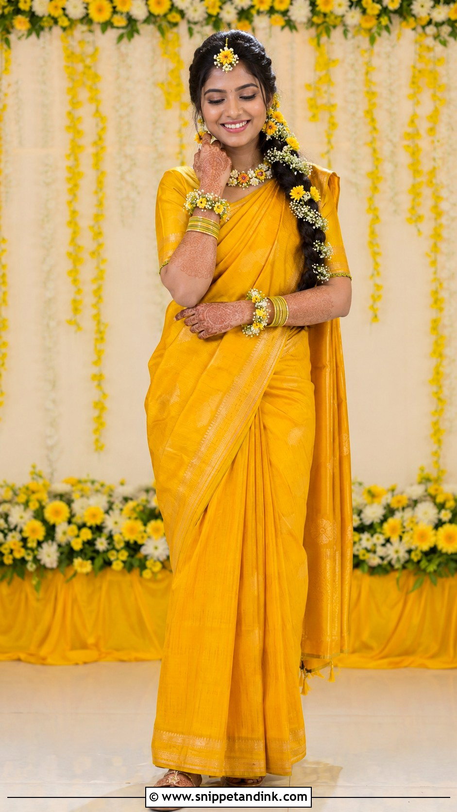 Haldi Saree Karnataka Bride - Snippet and Ink - 25 Karnataka Bride Ideas