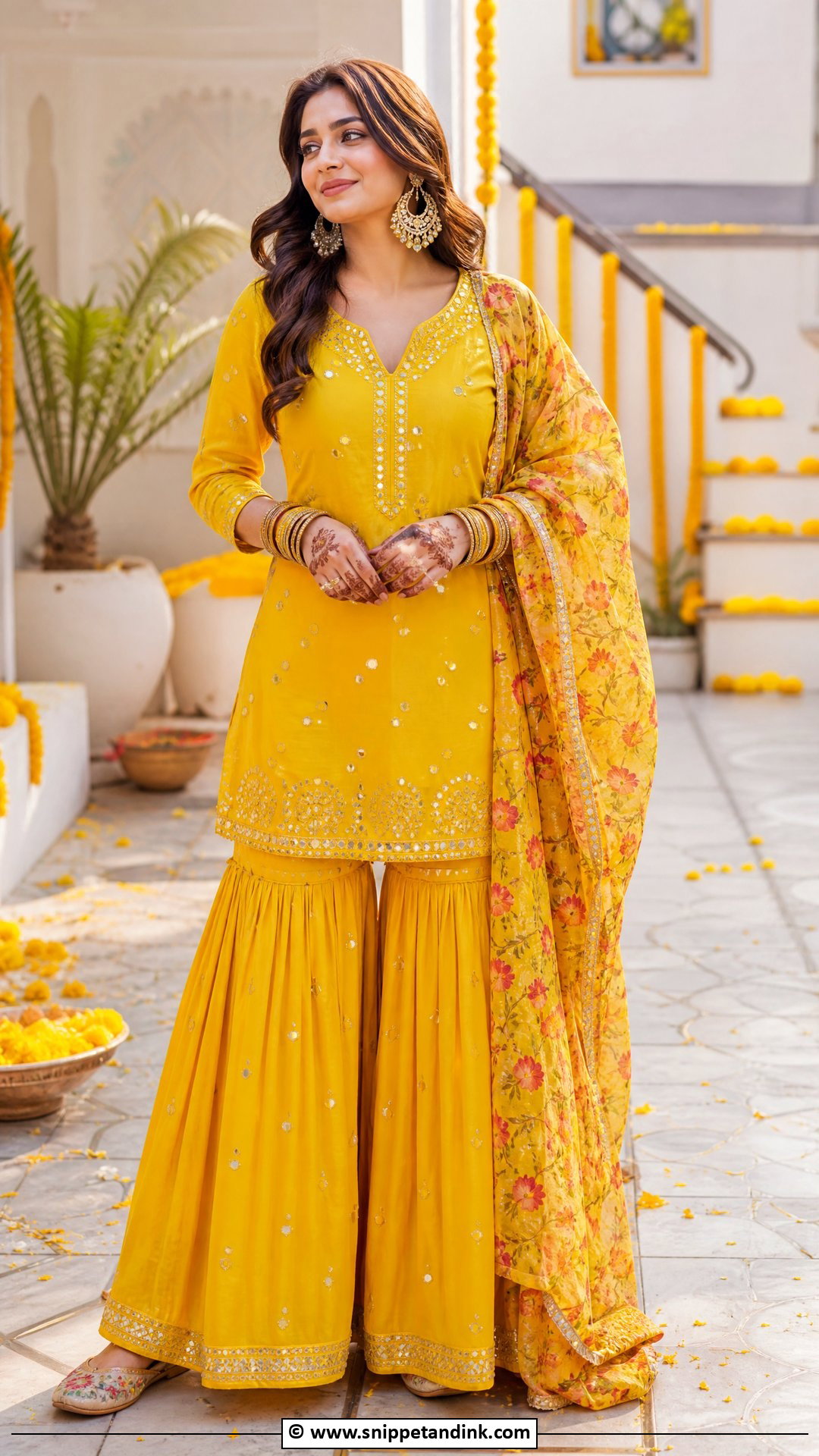 Haldi Sharara Outfit - Snippet and Ink - 35 Haldi Ceremony Outfit Ideas