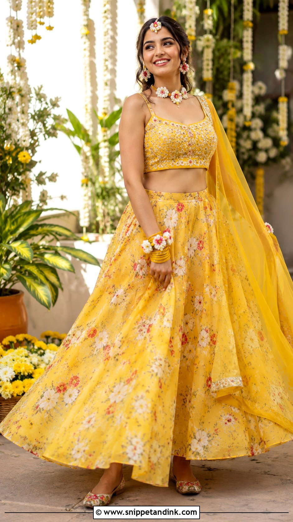 Haldi Skirt And Blouse Outfit - Snippet and Ink - 25 Trending Haldi Outfits for Bride