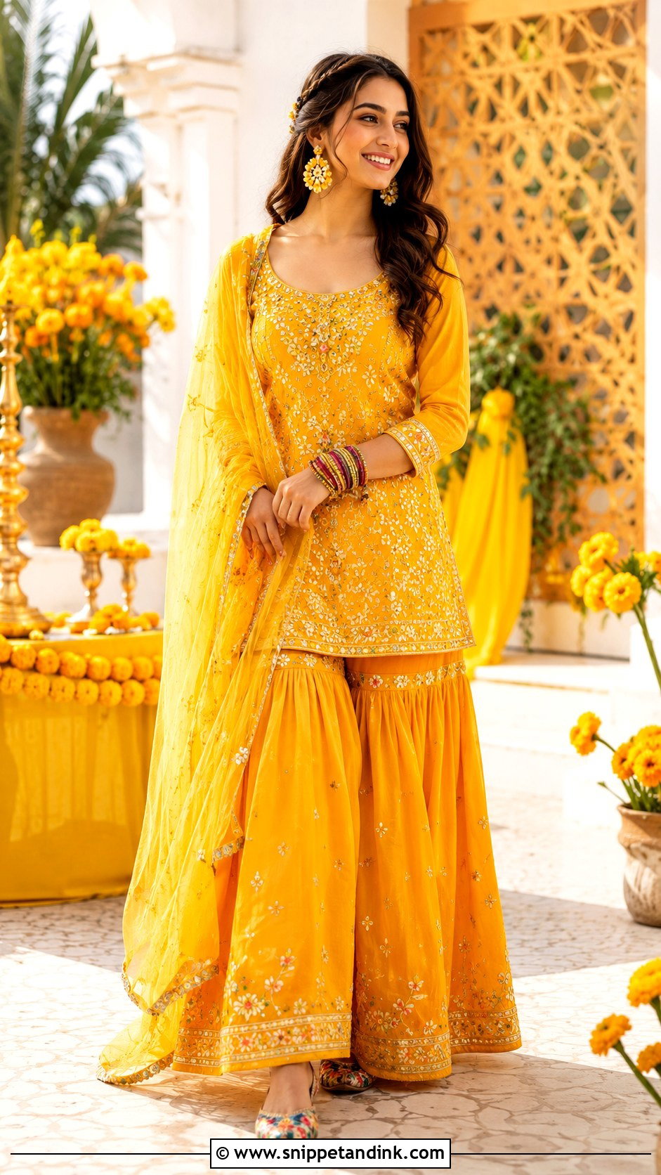 Haldi Yellow Outfit For Indian Summer Wedding - Snippet and Ink - 25 Indian Summer Wedding Outfits