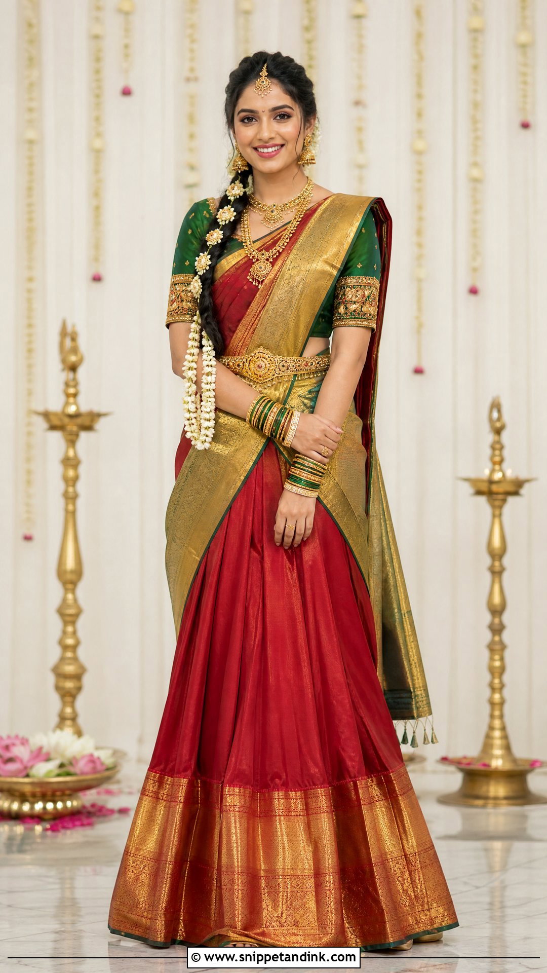 Half Saree Indian Bridal Outfit - Snippet and Ink - 20 Indian Bridal Wedding Dress Ideas