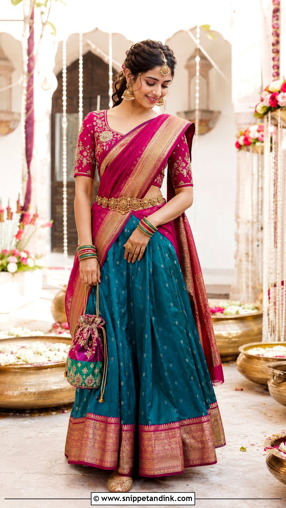 Half Saree Wedding Outfit - Snippet and Ink - 20 Ethnic Wedding Outfits