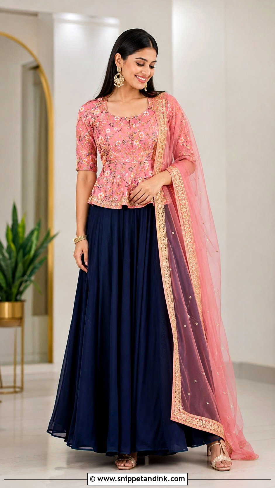 Half Saree With Peplum Blouse - Snippet and Ink - 30 Halfsarees Traditional Ideas