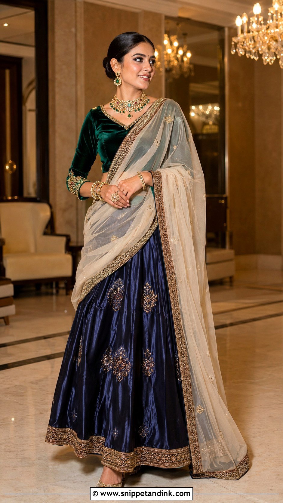 Half Saree With Velvet Blouse - Snippet and Ink - 30 Halfsarees Traditional Ideas