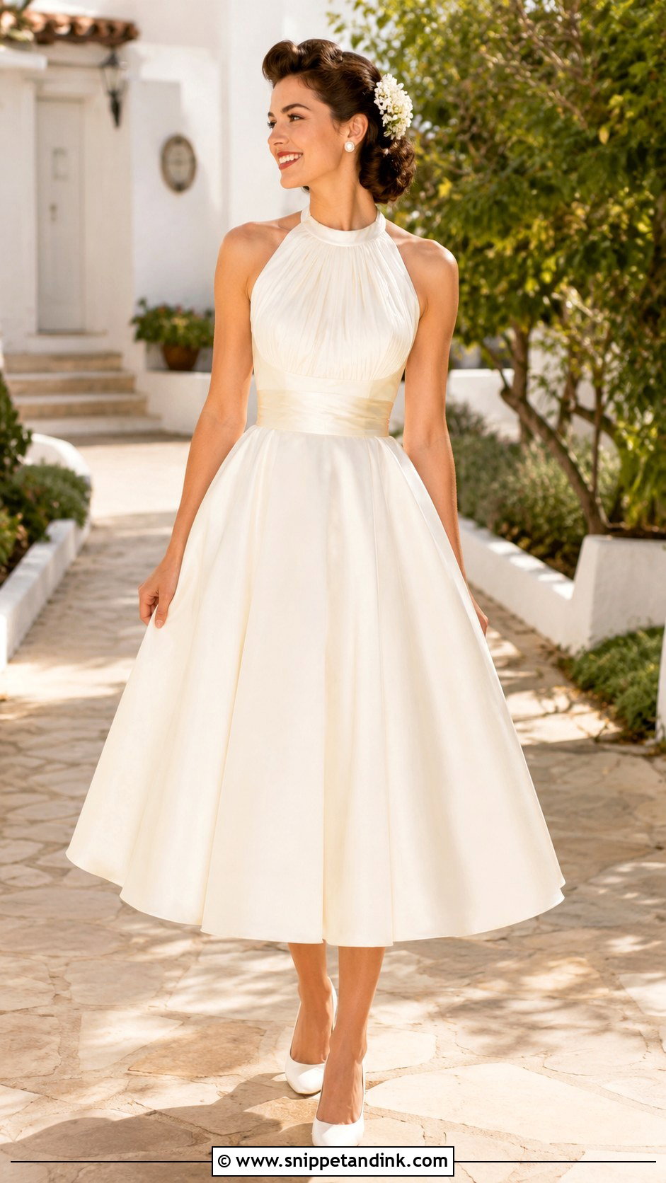 Halter 50s Wedding Dress - Snippet and Ink - 30 50s Wedding Dress Ideas