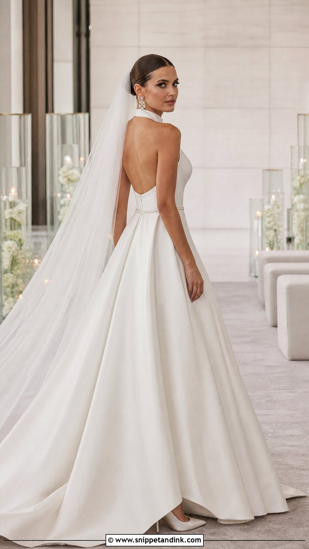 Halter A Line Princess Wedding Dress - Snippet and Ink - 20 Wedding Dresses a Line Princess