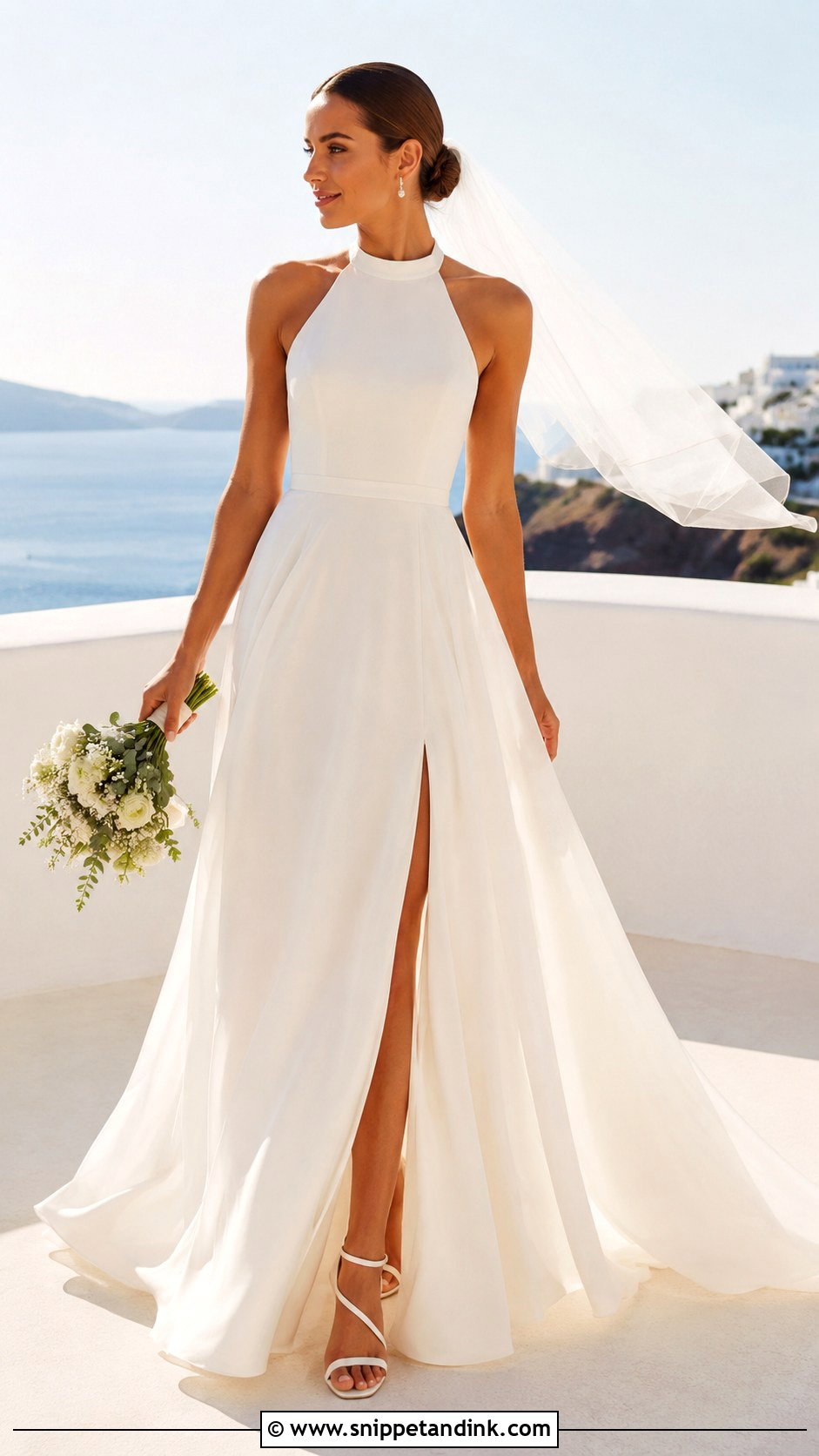 Halter A Line Wedding Dress - Snippet and Ink - 20 Inverted Triangle Wedding Dress Ideas