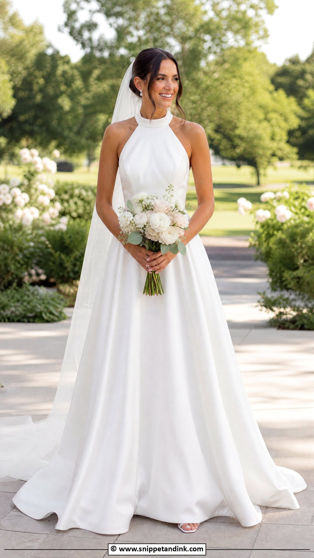 Halter A Line Wedding Dress - Snippet and Ink - 35 Halter Wedding Dress Ideas