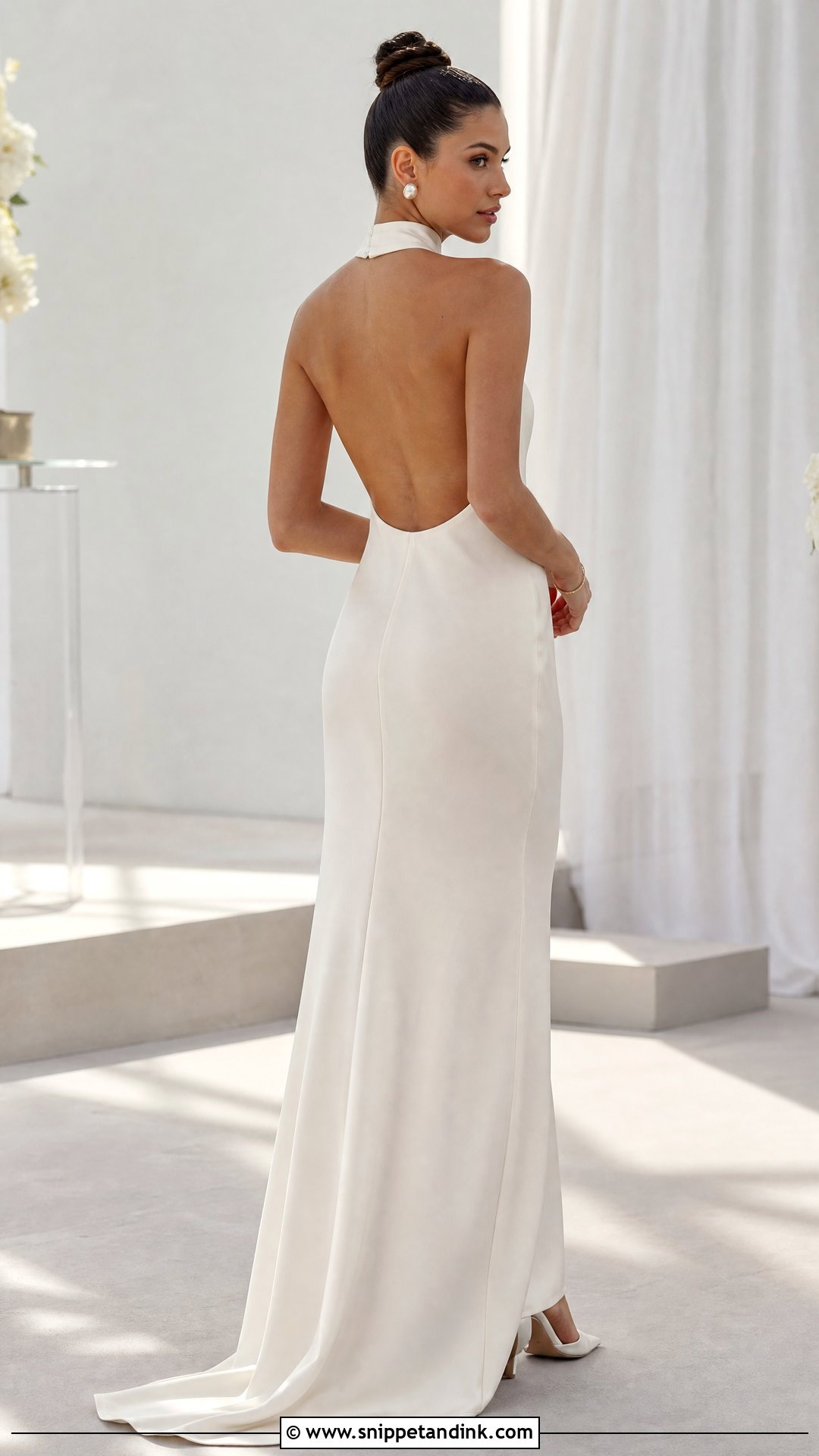 Halter Backless Wedding Dress - Snippet and Ink - 20 Simple Backless Wedding Dress Ideas