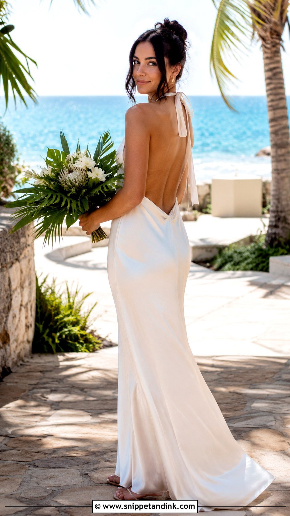 Halter Beach Elopement Dress - Snippet and Ink - 25 Beach Elopement Dress Ideas