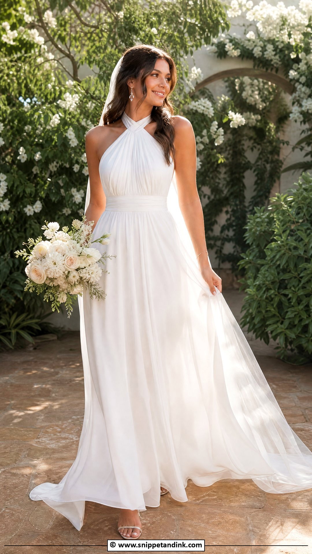Halter Chiffon Wedding Dress - Snippet and Ink - 35 Halter Wedding Dress Ideas