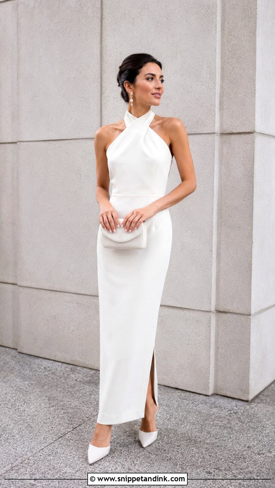 Halter Column Courthouse Wedding Dress - Snippet and Ink - 20 Classy Courthouse Wedding Dress Ideas