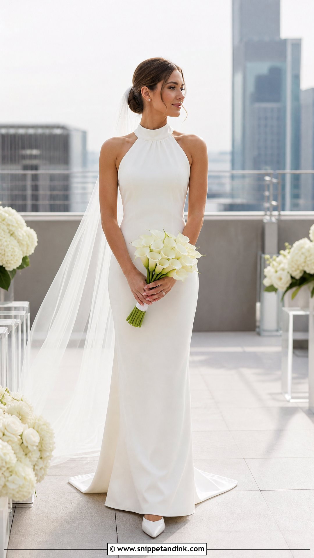 Halter Column Wedding Dress - Snippet and Ink - 20 Wedding Dresses for Petite Brides