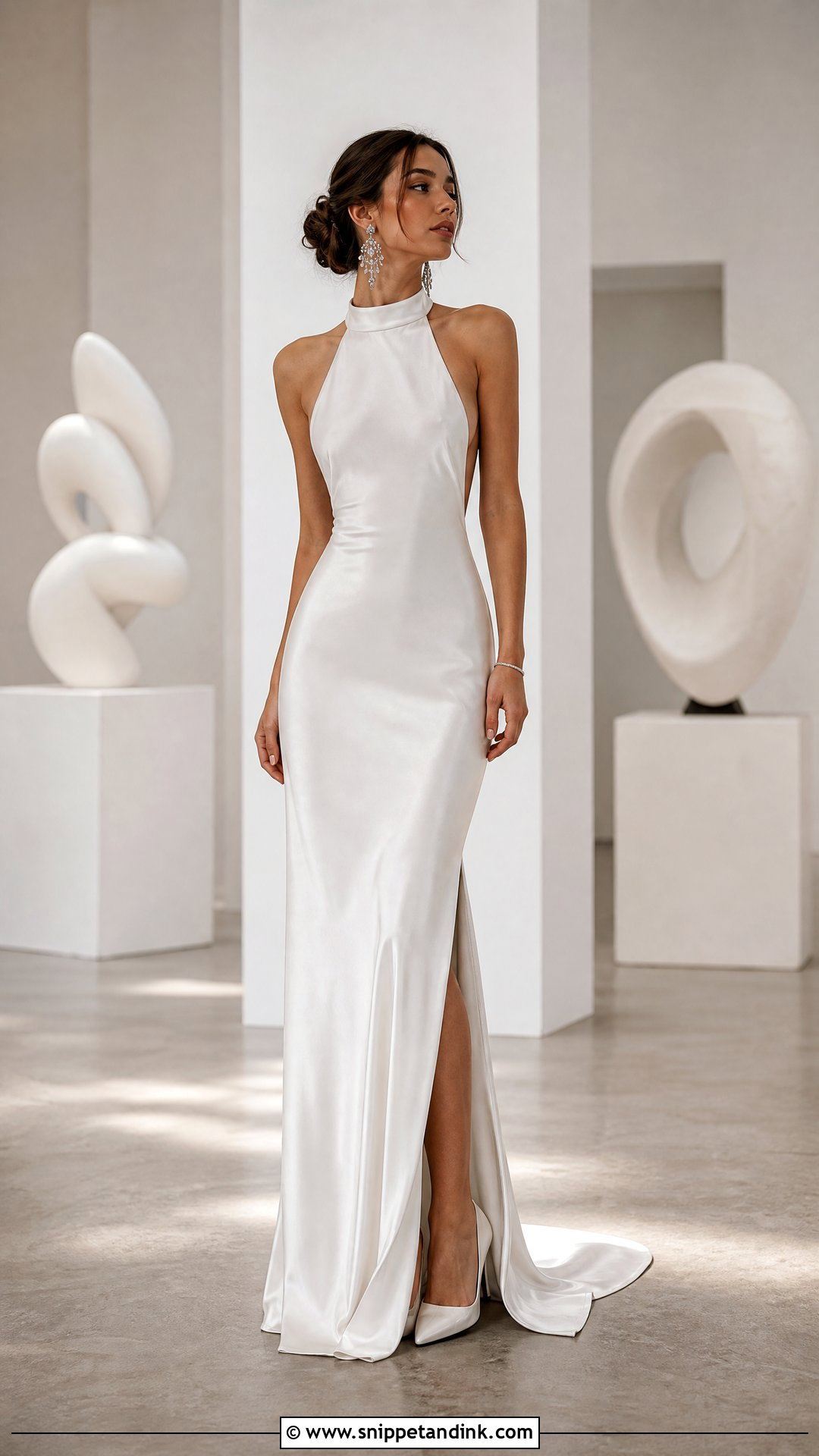 Halter Column Wedding Dress - Snippet and Ink - 20 Wedding Dress for Small Bust Ideas